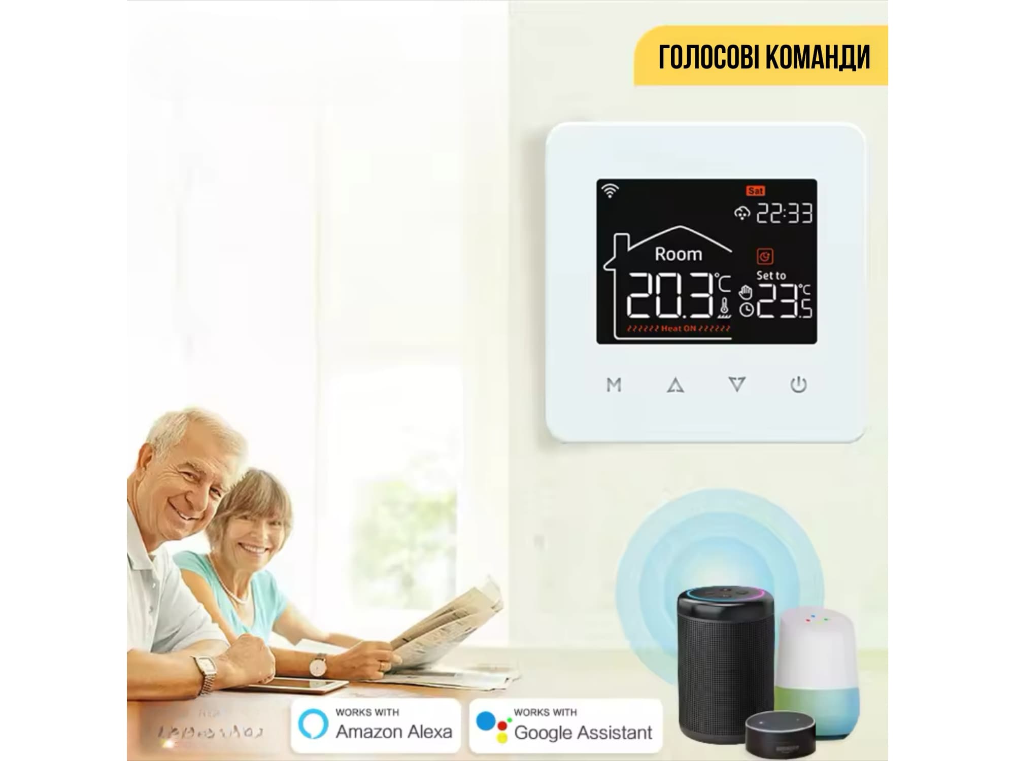 Розумний Терморегулятор Tuya L.riker Голосові Команди