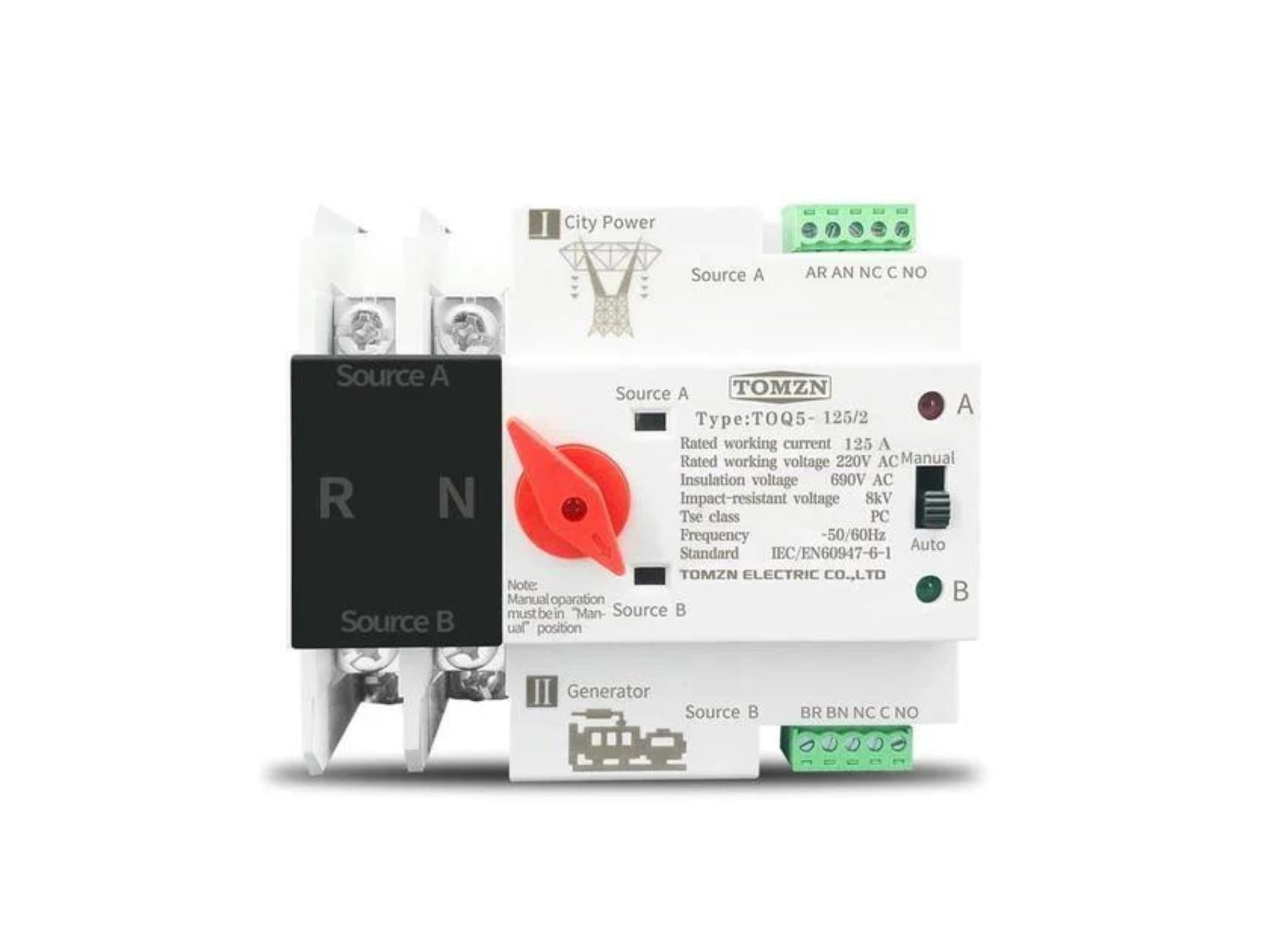 Автоматичний Перемикач Tomzn T0 Q5 125 2 На Резервне Джерело Живлення 125 2 L.riker