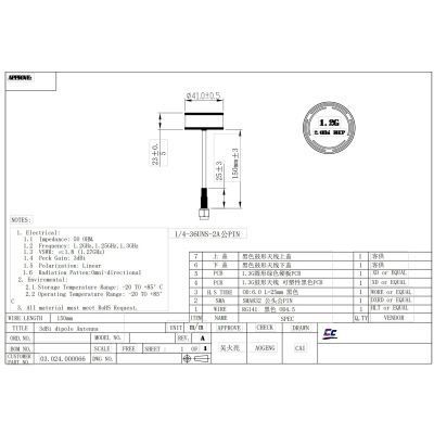 Антена для дрона Skyzone 1.2GHz 150mm SMA RHCP (1.2GANT) 7671 фото