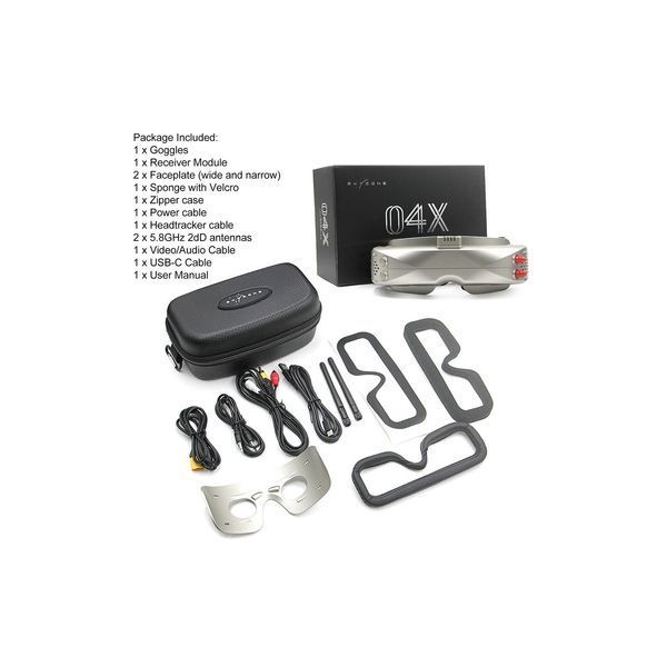 ОКУЛЯРИ FPV SKYZONE SKY04X V2 OLED 5.8GHZ 56CH L,X BAND BLACK (SKY04X5GBLK) 7656 фото
