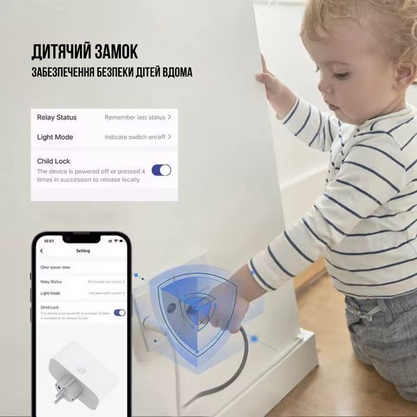 Смарт розетка Wi-Fi TUYA 16A (2 розетки) з моніторингом електроенергії та керуванням зі смартфона RD1001S2W16 фото