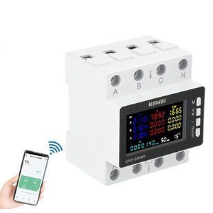 Смарт реле напруги WiFI TOMZN KWS-306WF 80A, трифазний із захистом від перенапруги, заниженої напруги, перевантаження та витоку струму + енергомоніторинг TOMZNKWS306WF фото