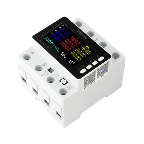 Смарт реле напруги WiFI TOMZN KWS-306WF 80A, трифазний із захистом від перенапруги, заниженої напруги, перевантаження та витоку струму + енергомоніторинг TOMZNKWS306WF фото