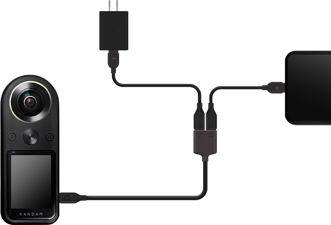 Адаптер KanDao QooCam 8K 2 in 1 USB cable with dual type C ports (for live streaming via Android cellphone, release in April 15th) 3988 фото